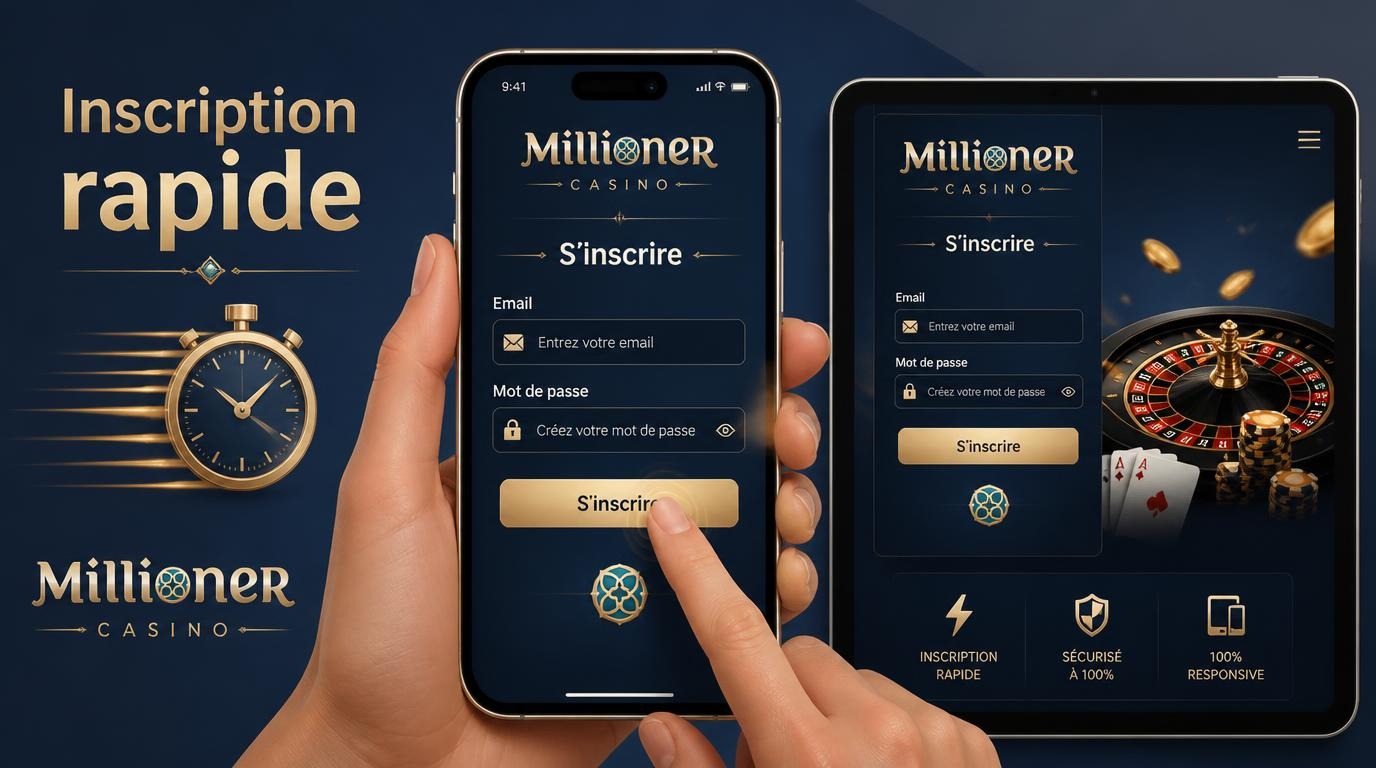 interface de la version mobile de l'inscription de Millioner Casino affichée sur smartphone