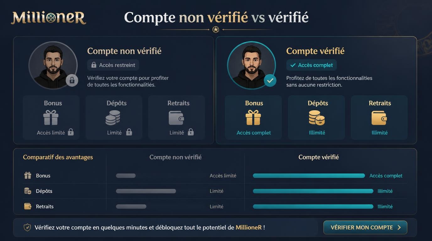 comparaison des limitations selon compte vérifié ou non
